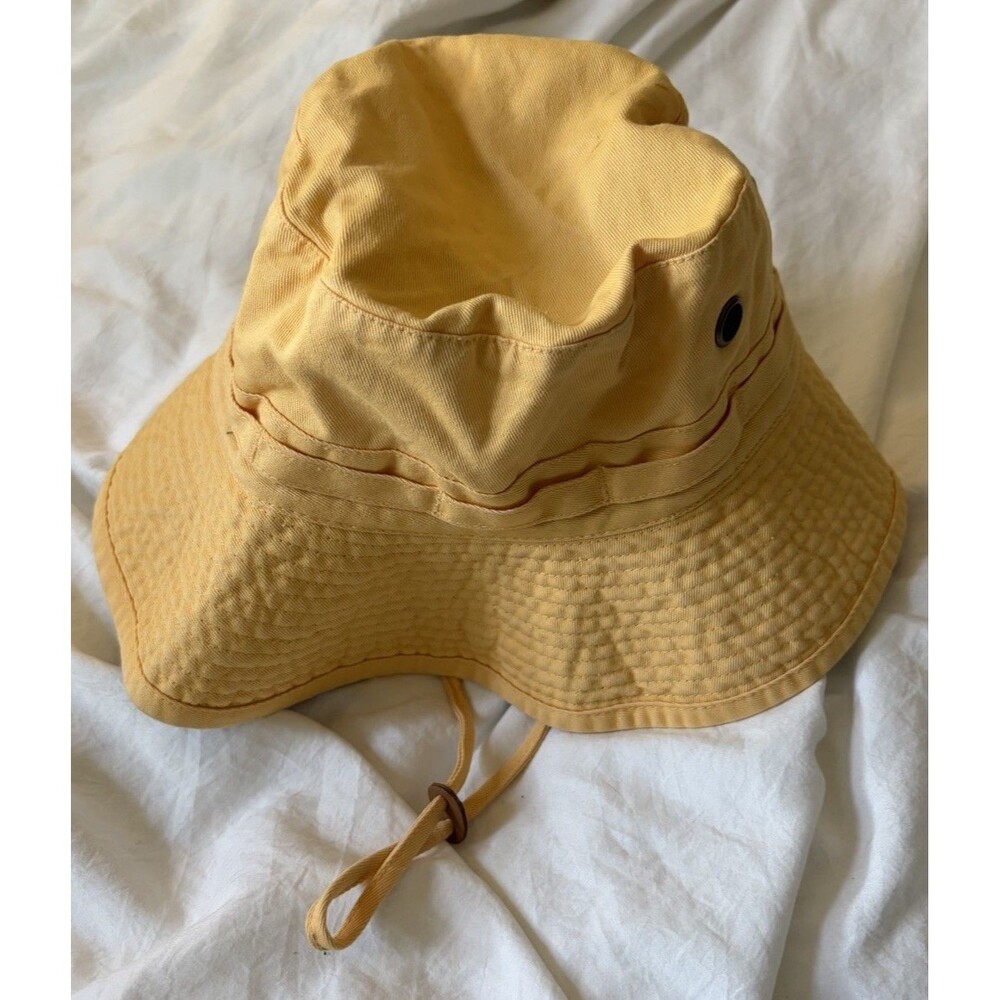 VTG Dorfman Pacific Co Yellow Bucket Sun Hat 100% Cotton Fishing Size M
